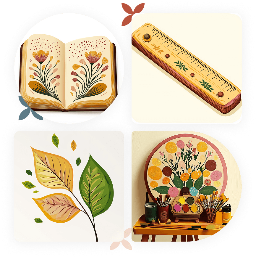 Illustration showing a parent and child working together on educational activities with Pirch's custom curriculum tools